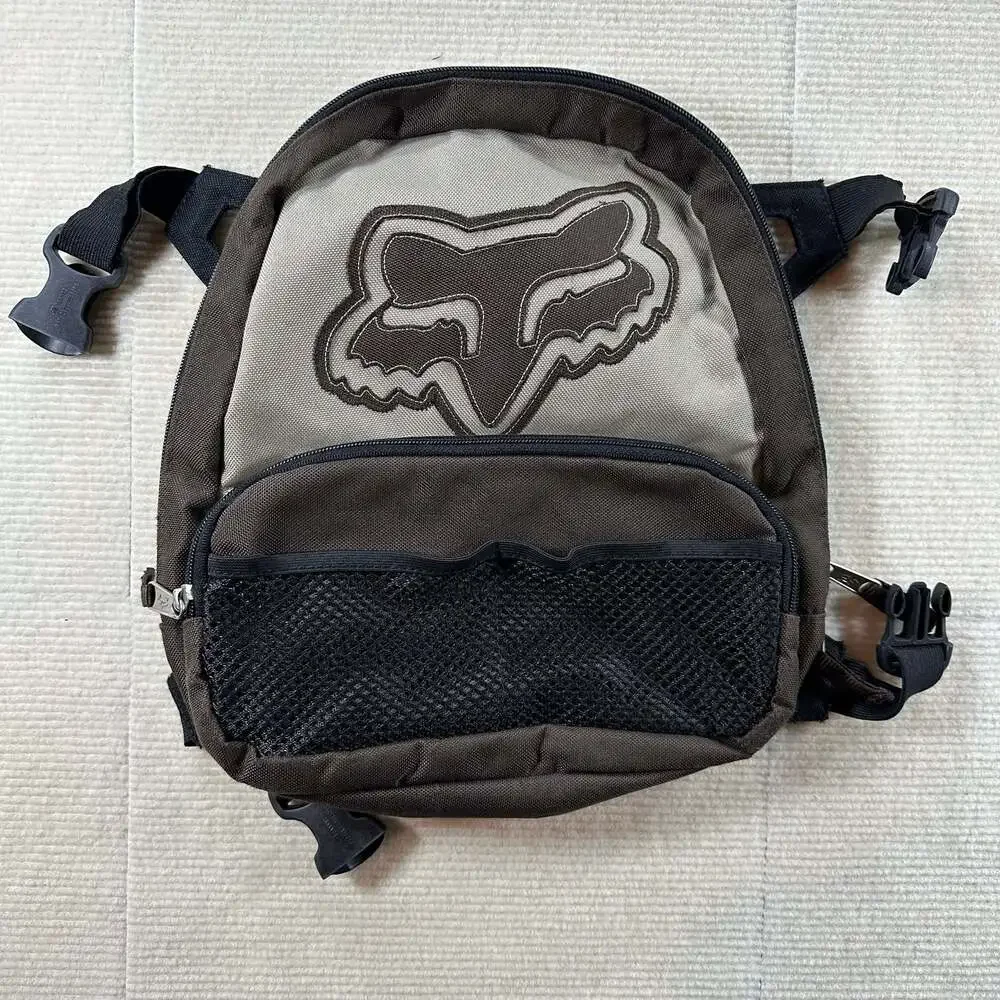 Fox Racing Brown Tan Motocross Backpack Orange Lining w/Mini bag Y2K